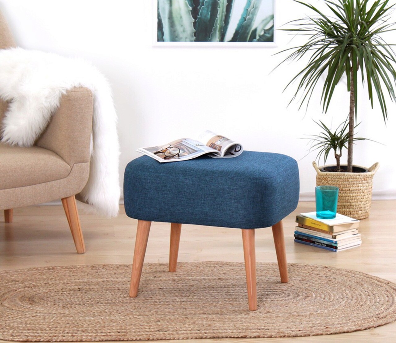 Taburet, Atelier del Sofa, 209FLF1129, Albastru - imagine 5